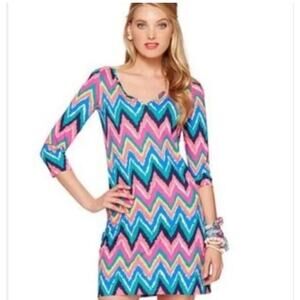 Lilly Pulitzer Gretchen Bright Chevron Stripe Lightweight Dress #58601